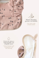 Bavoir bébé imperméable rose Mamishark 