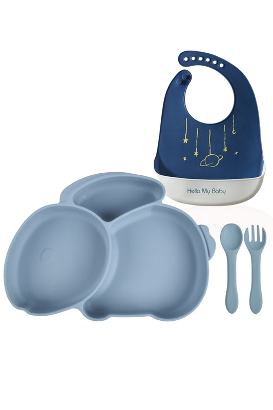 Vaisselle bébé bleue Mamishark 