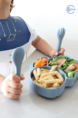 Vaisselle bébé bleue Mamishark 