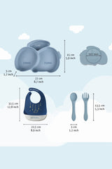 Vaisselle bébé bleue Mamishark 